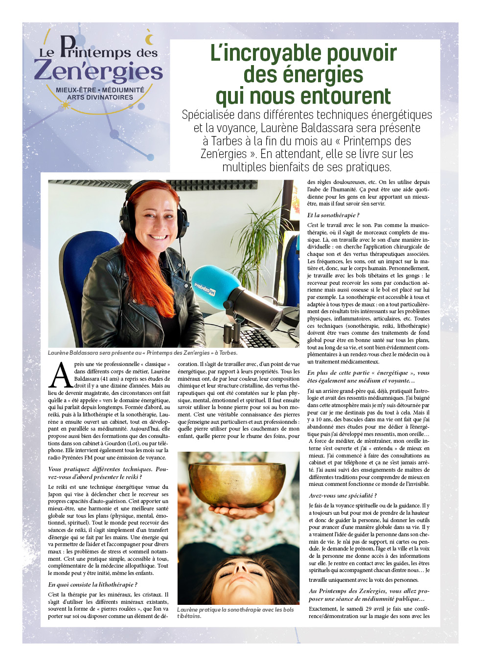 interview de laurène baldassara pour le journal des pyrenees